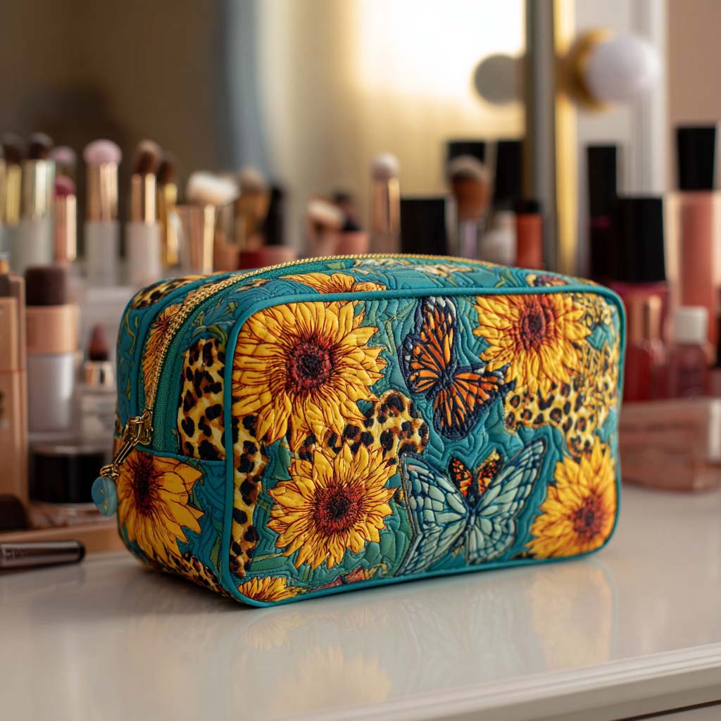 Joyful Petals Quilted Cosmetic Bag