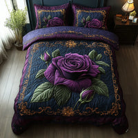 Violet Rose Quilted Bedding Set