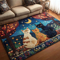 Cozy Lazy Cat Quilted Area Rug