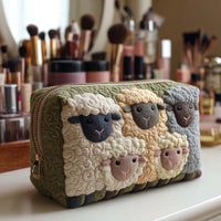 Little Lambs Quilted Cosmetic Bag