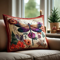 Magical Dragonfly Quilted Cushion Cover