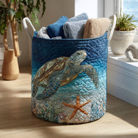 Maritime Mood Quilted Laundry Basket