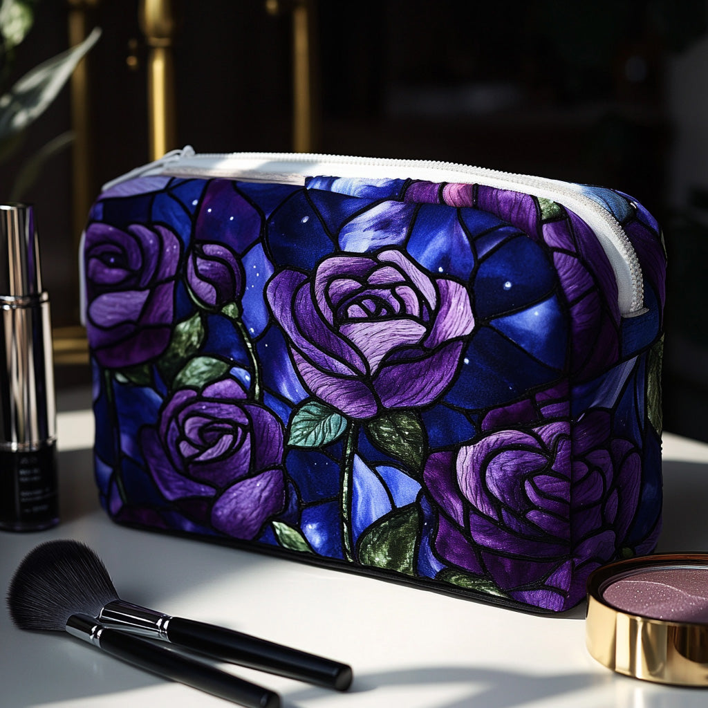Midnight Rose Quilted Cosmetic Bag