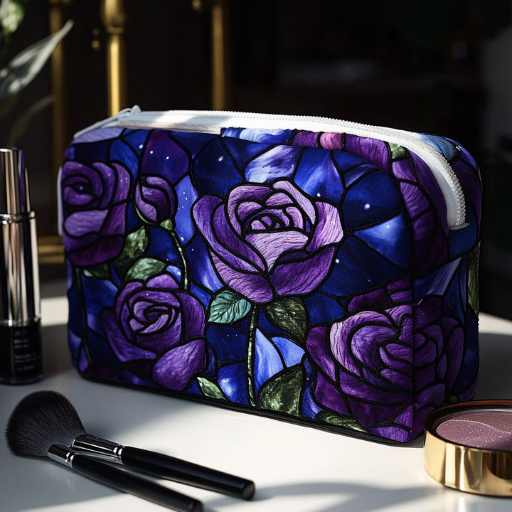 Midnight Rose Quilted Cosmetic Bag