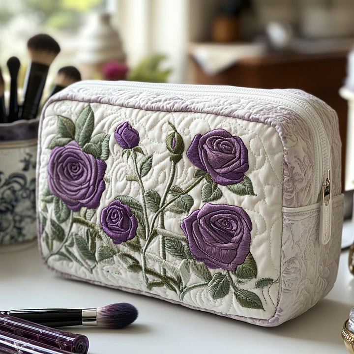 Moonlit Bloom Quilted Cosmetic Bag