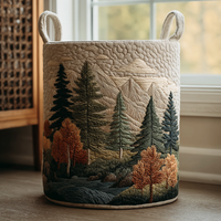 Mountain View Quilted Laundry Basket