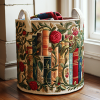 Nature Books Quilted Laundry Basket