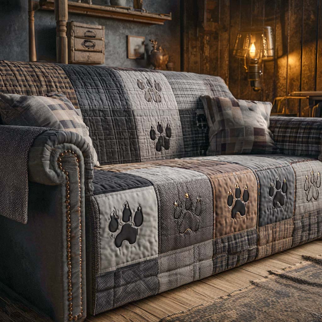 Nightfall Paws Quilted Sofa Cover