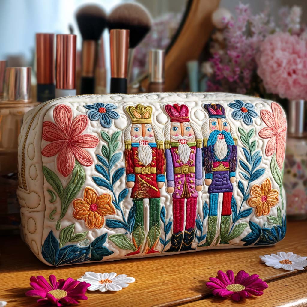Nutcracker Charm Quilted Cosmetic Bag