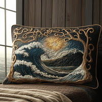 Ocean Waves Quilted Cushion Cover