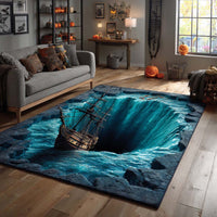 Ocean Depths Quilted Area Rug