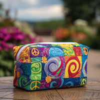 Peace Vibe Quilted Cosmetic Bag