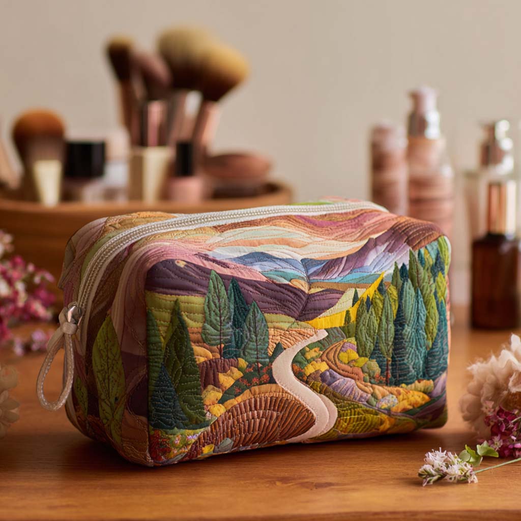 Peaceful Valley Quilted Cosmetic Bag