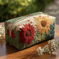 Petal Glow Quilted Cosmetic Bag