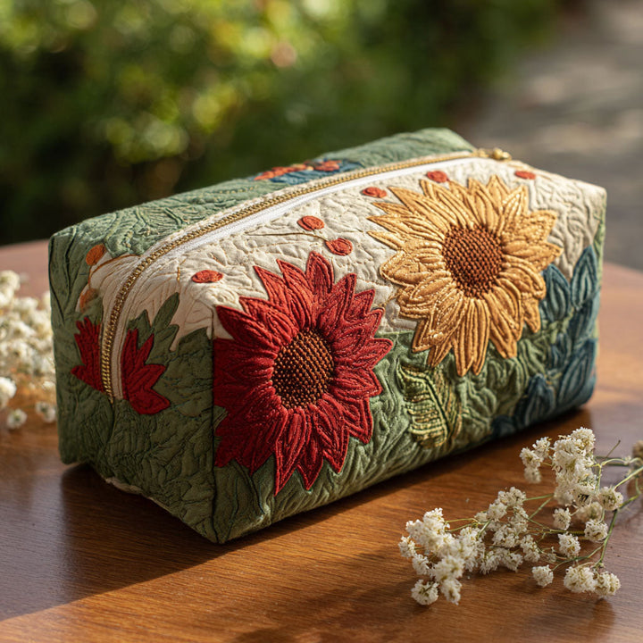 Petal Glow Quilted Cosmetic Bag