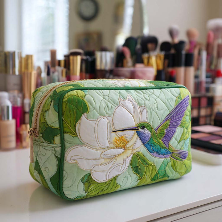 Petal Whisper Quilted Cosmetic Bag