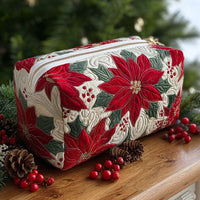 Poinsettia Quilted Cosmetic Bag