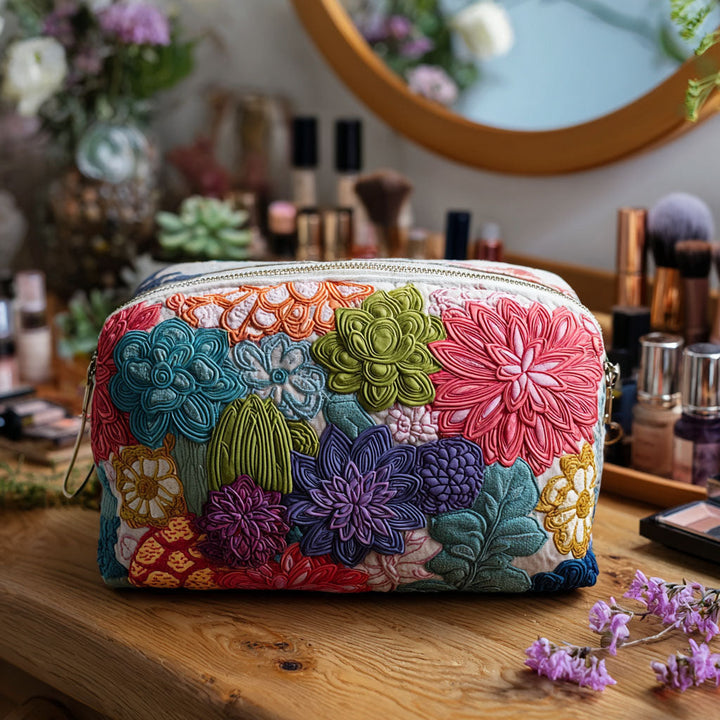 Prickly Garden Quilted Cosmetic Bag