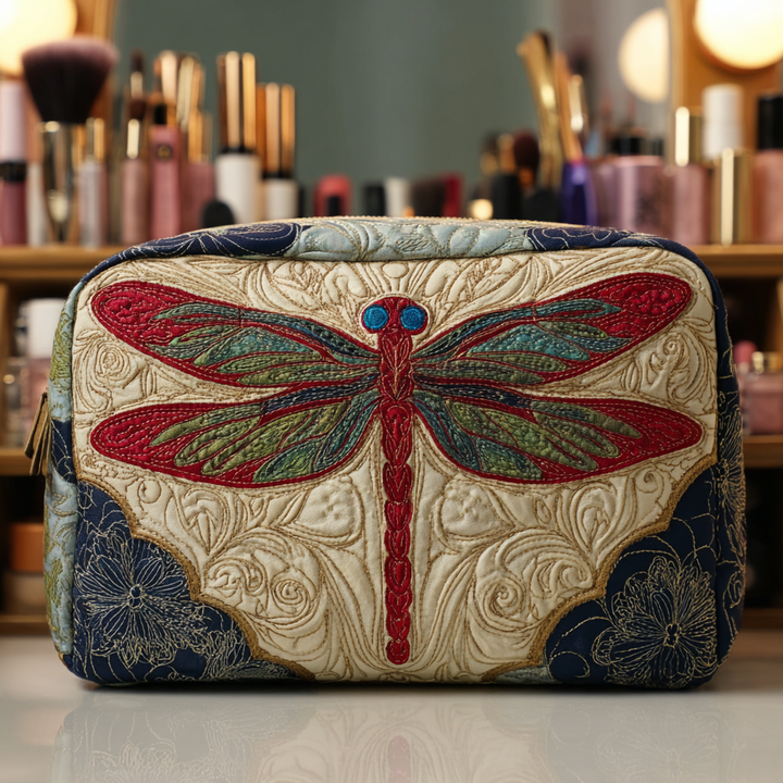 Pure Dragonfly Quilted Cosmetic Bag