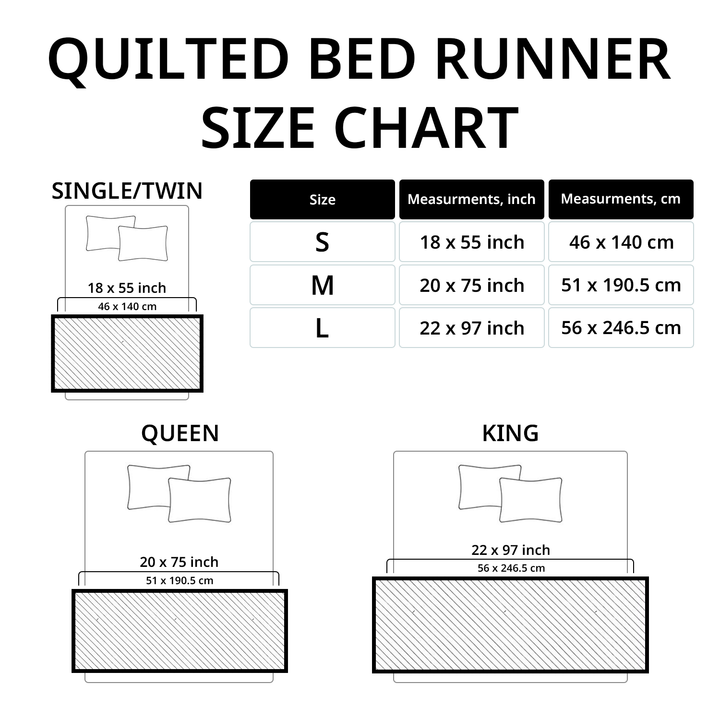 Christmas Tree Quilted Bed Runner