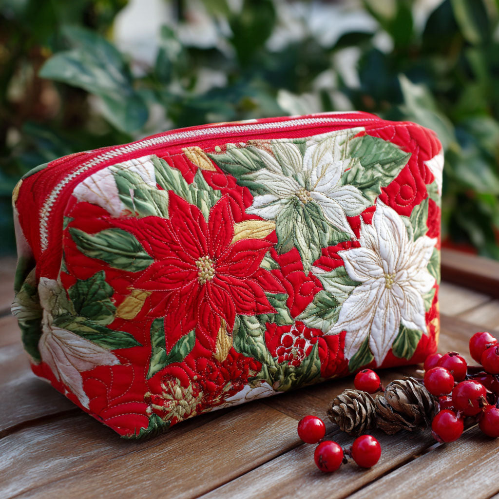 Radiant Petal Quilted Cosmetic Bag