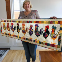 RoosterParadeQuiltedTableRunnerNCU0TH595 Quilted Table Runner
