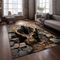 Rustic Deer Quilted Area Rug