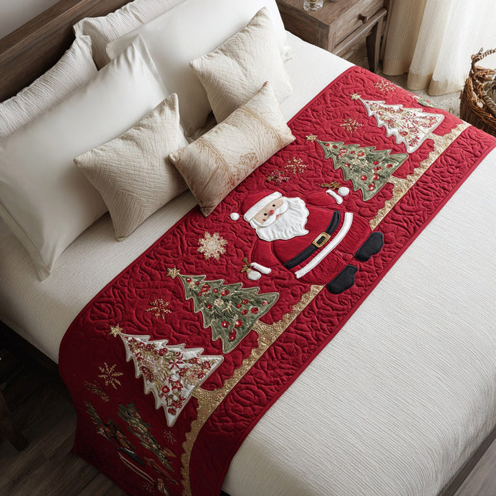 For Santa Parade Quilted Bed Runner