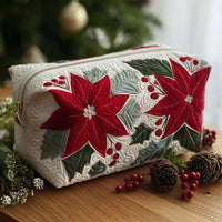 Scarlet Bloom Quilted Cosmetic Bag