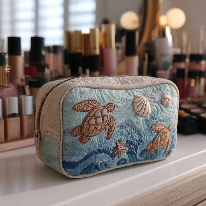 Sea Turtle Quilted Cosmetic Bag