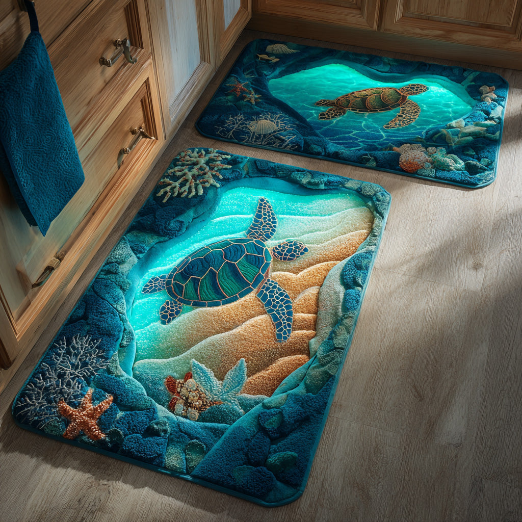 Serene Tide Kitchen Rug Set