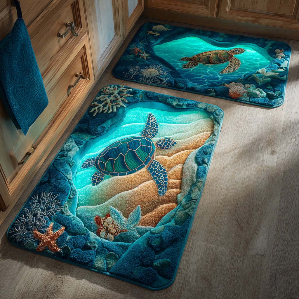 Serene Tide Kitchen Rug Set