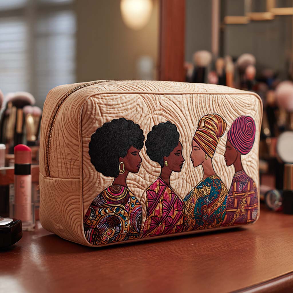 Sisterhood Charm Quilted Cosmetic Bag