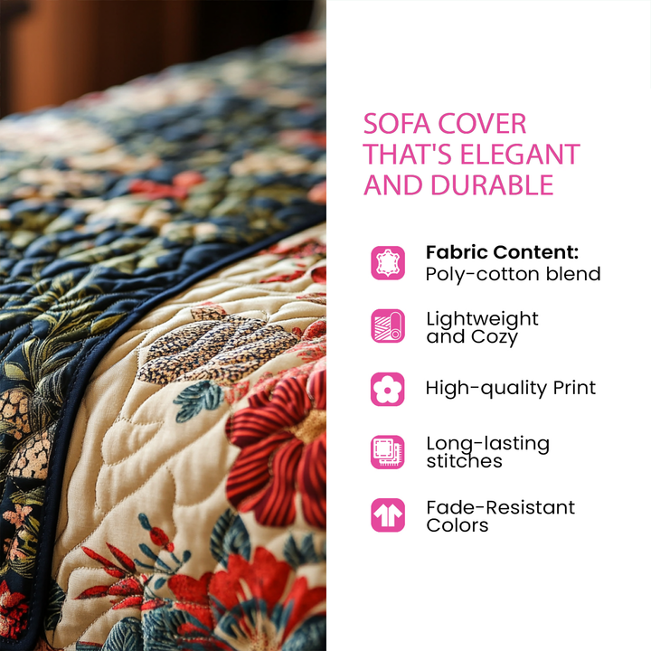 Coastal Charm Quilted Sofa Cover