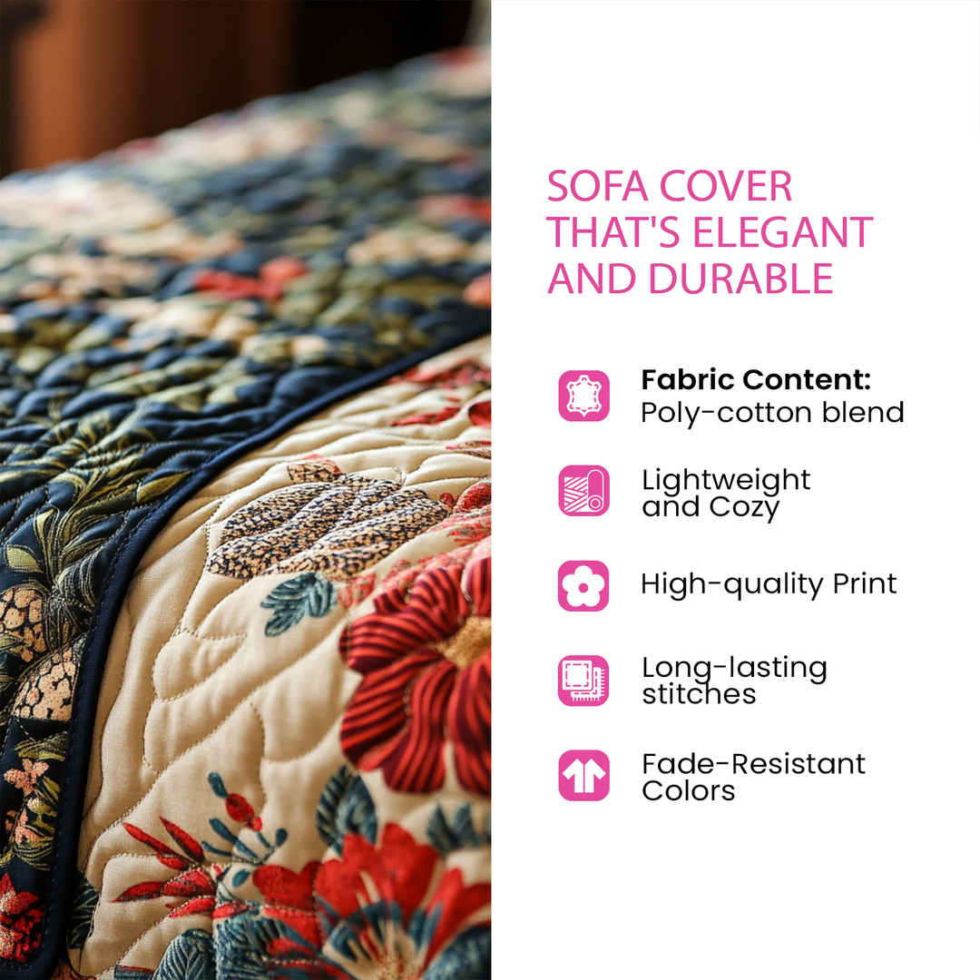 Radiant Roots Quilted Sofa Cover