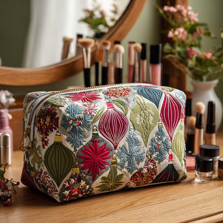 Sparkle Ornament Quilted Cosmetic Bag