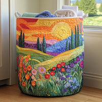 Spring Meadow Quilted Laundry Basket