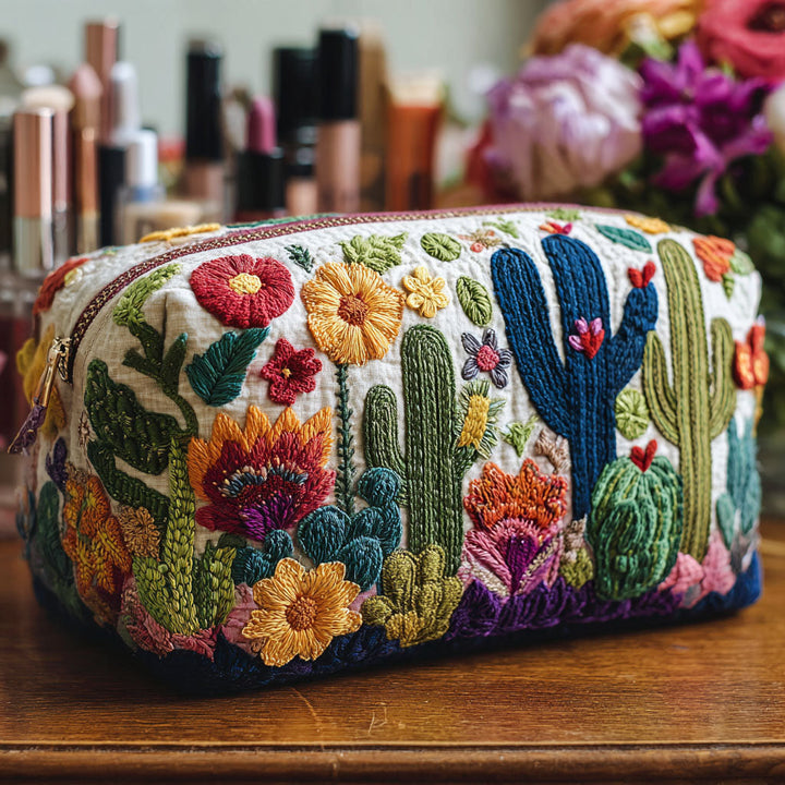 Succulent Soul Quilted Cosmetic Bag