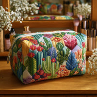 Succulent Sun Quilted Cosmetic Bag