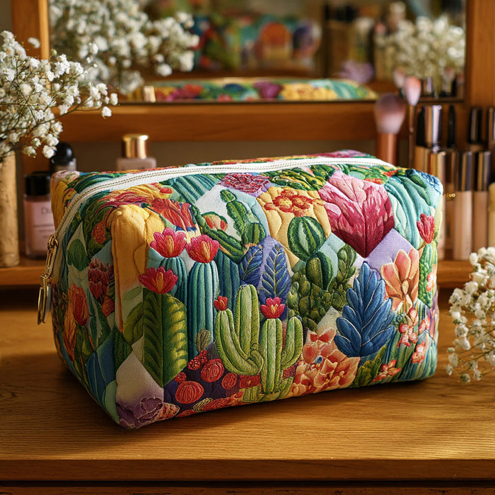 Succulent Sun Quilted Cosmetic Bag