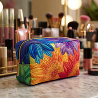 Summer Bloom Quilted Cosmetic Bag