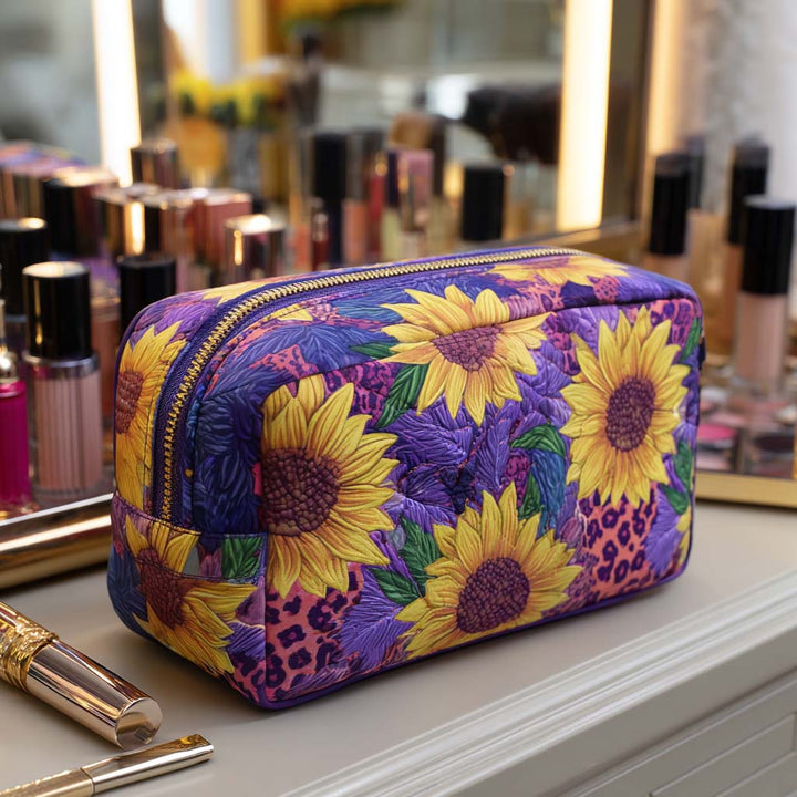 Sun Charm Quilted Cosmetic Bag