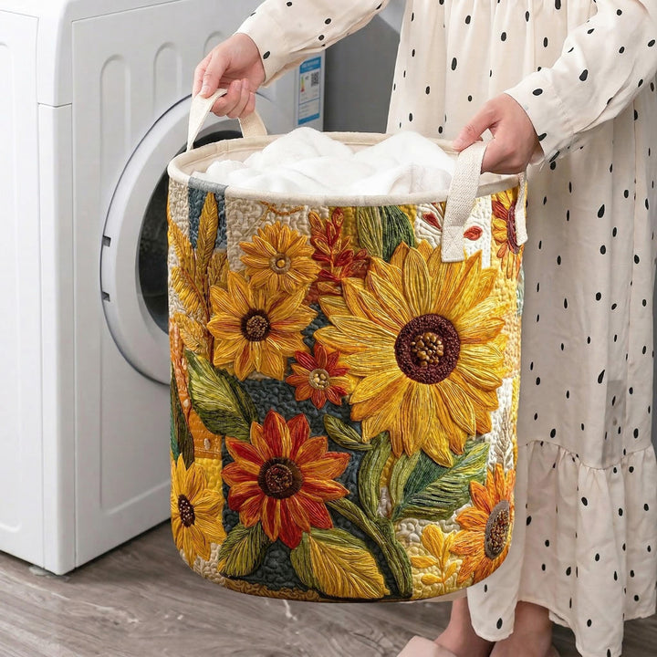 Sunflower Dream Quilted Laundry Basket