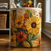 Sunflower Dream Quilted Laundry Basket