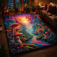 Sunset Inspired Mushroom Quilted Area Rug
