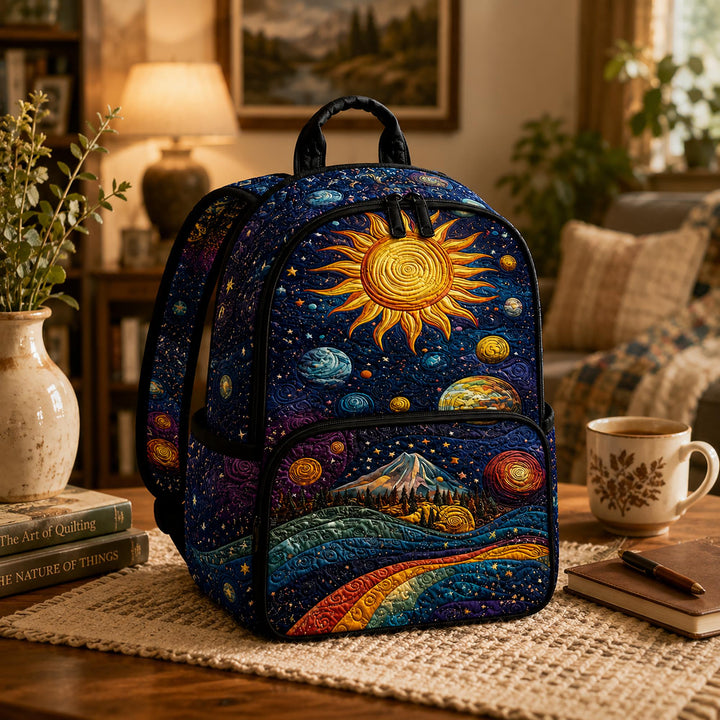 Artistic Starry Night Quilted Backpack