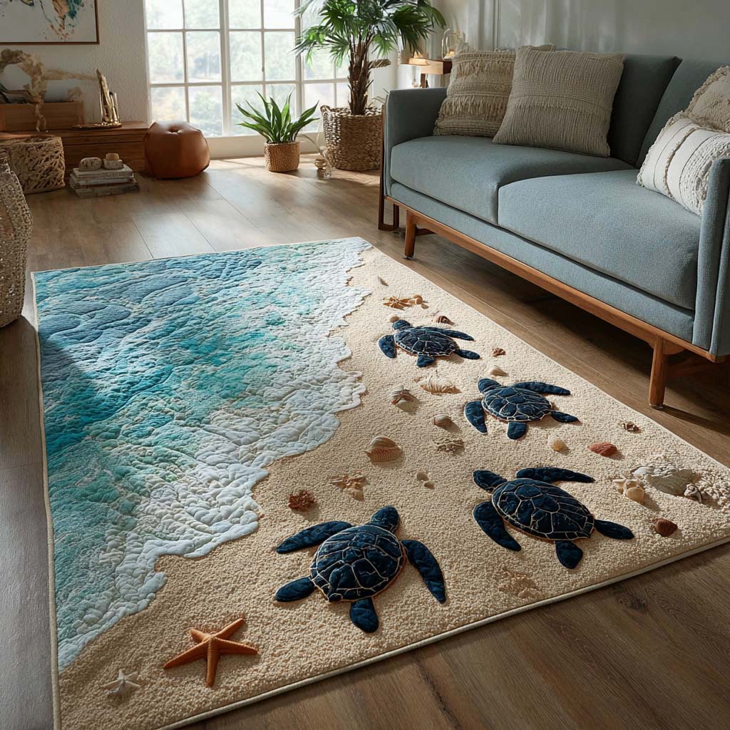 Turtle Path Quilted Area Rug