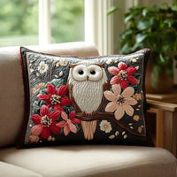 Owl'S Whisper Quilted Cushion Cover