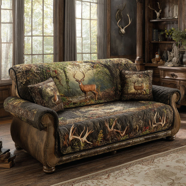 Wilderness Stalker Quilted Sofa Cover