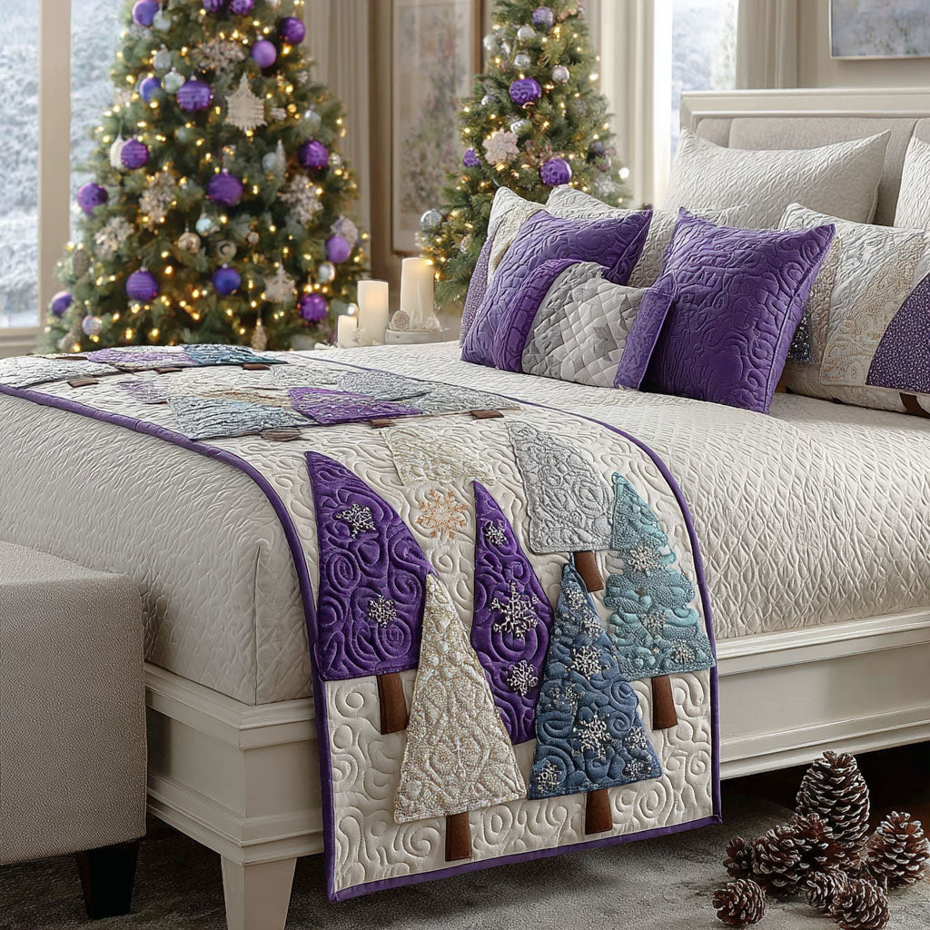 Amethyst Quilted Bed Runner
